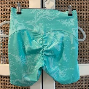 Gymshark Scrunch Shorts Small Wave Print